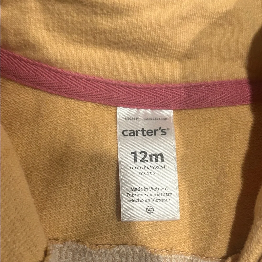 Carter's Colorful Sleeveless‎ Zip-Up Vest Size 12 Months